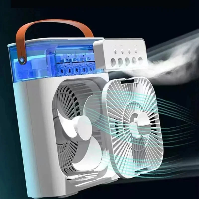 NEW Portable Humidifier Fan Air Conditioners USB Electric Fan LED Night Light Water Mist Fun 3 In 1 Air Cooler Humidifie ForHome