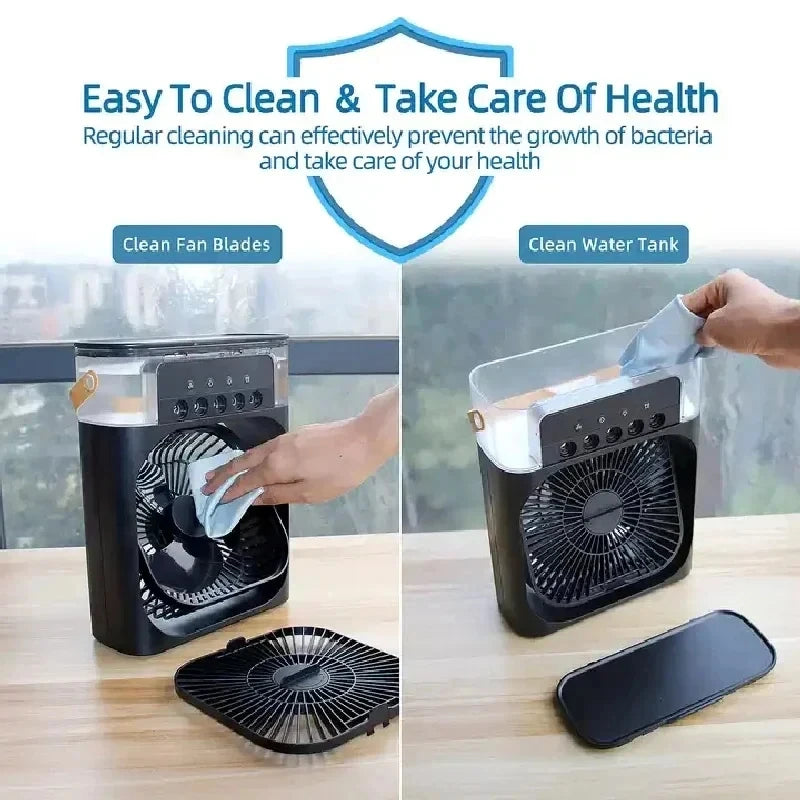 NEW Portable Humidifier Fan Air Conditioners USB Electric Fan LED Night Light Water Mist Fun 3 In 1 Air Cooler Humidifie ForHome